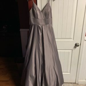 Camille La Vie Prom Dress in Metallic Pewter